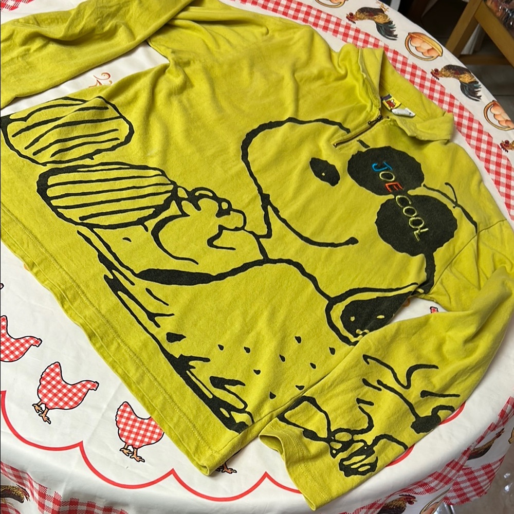 Peanuts “Joe Cool” Snoopy & Woodstock Half Zip Long Sleeve Pullover Women’s Top